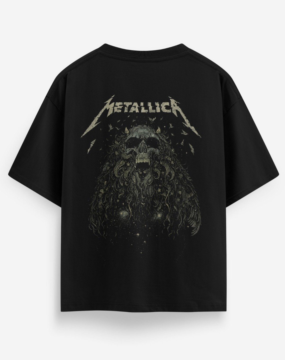 Metallic Skull Oversized Tee