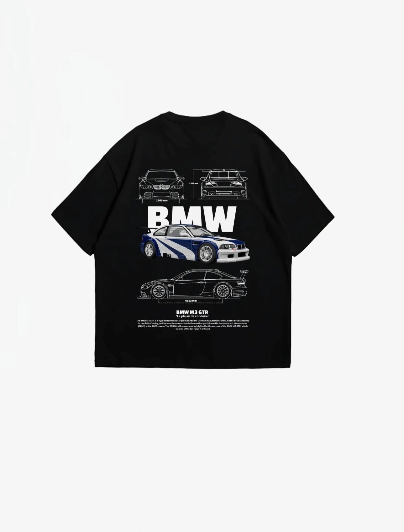BMW M3 GTR Blueprint Oversized Tee - Image 7