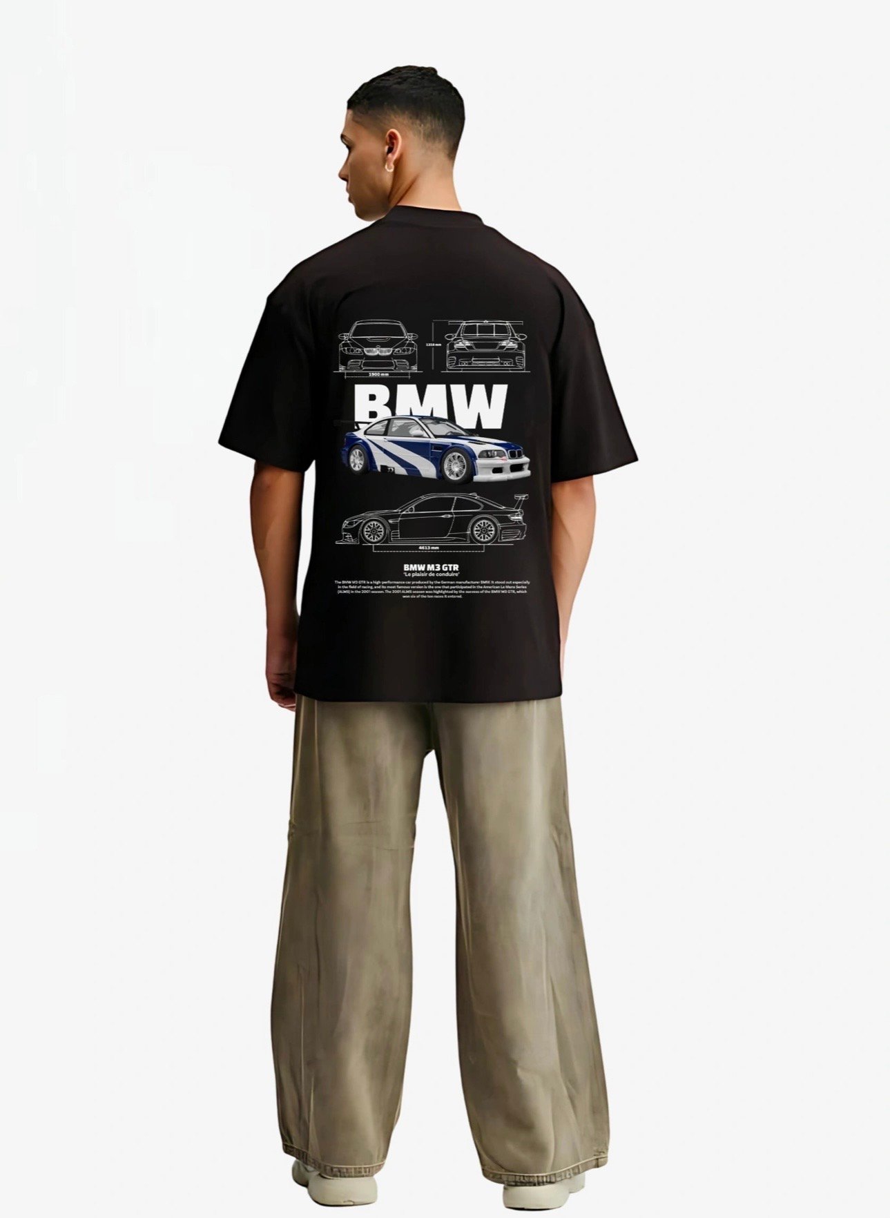 BMW M3 GTR Blueprint Oversized Tee - Image 2