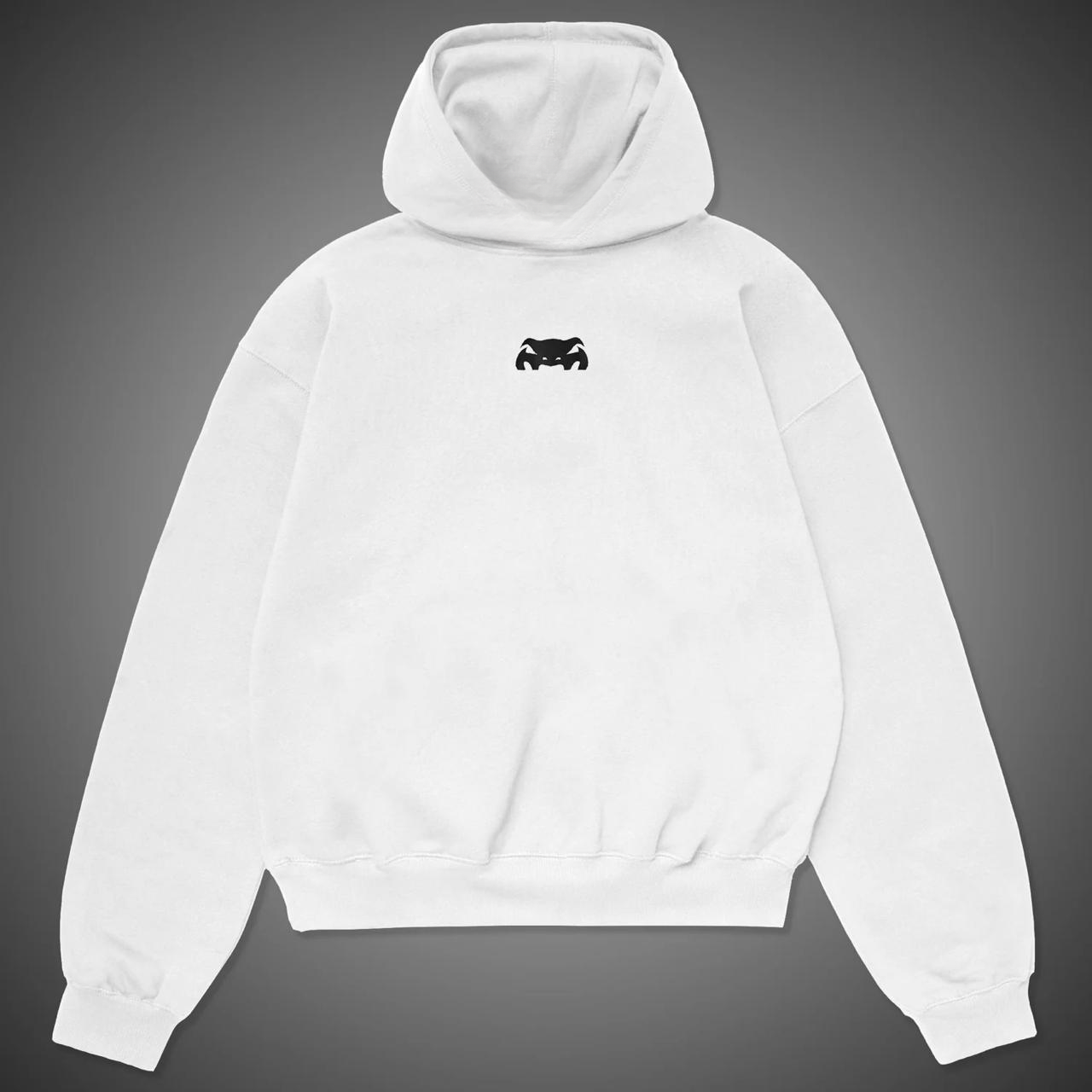 White Venum Printed Fleece Hoodie – Black Snake Logo Pullover - Image 2