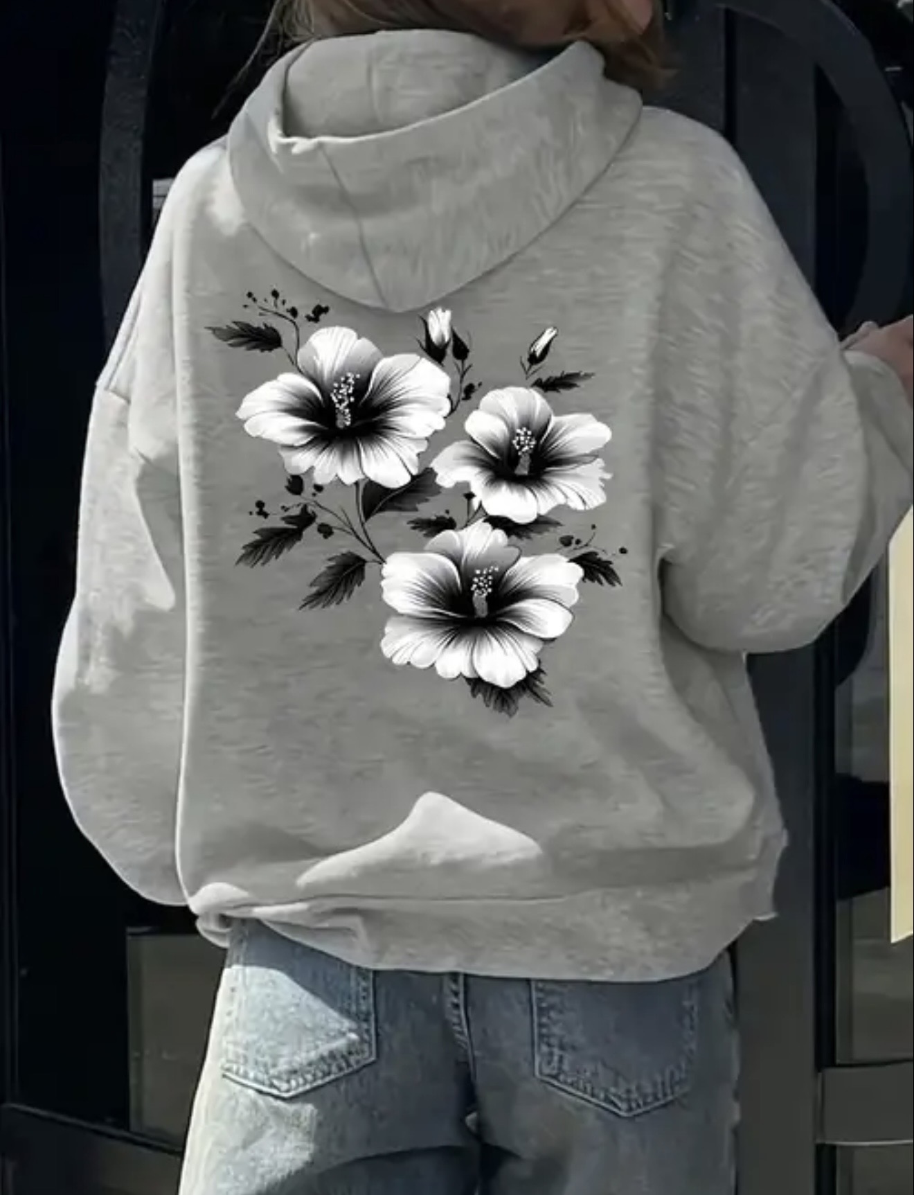 Floral Print Zipper Hoodie in Pakistan | Fashion Vault - Image 6