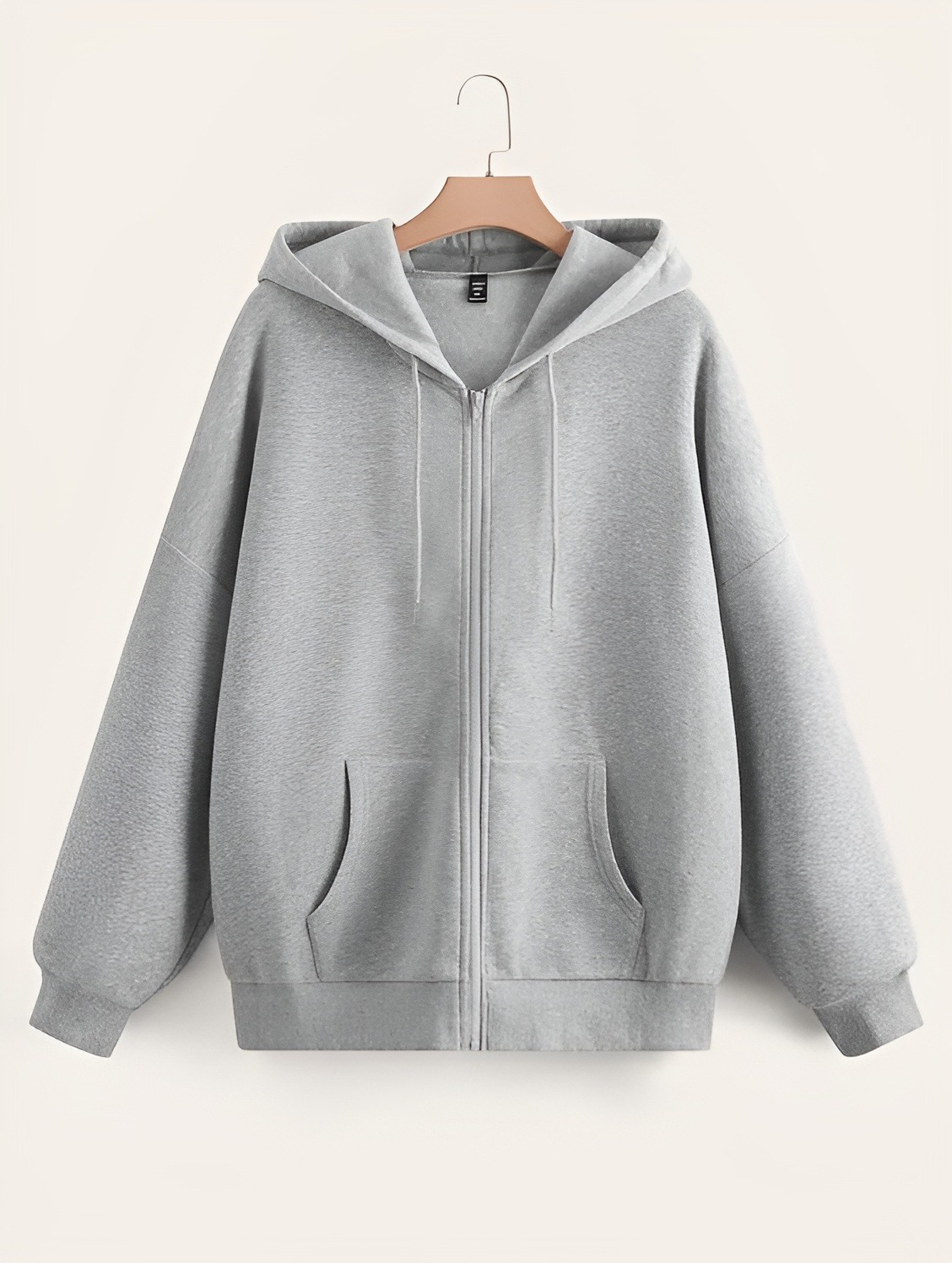 Women's full-zip hoodie with a drawstring hood, split kangaroo pockets, and ribbed cuffs and hem.